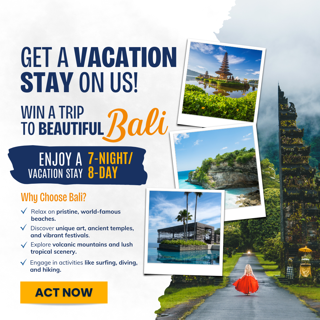 Complimentary 7-Night 8-Day vacation to Bali — Get a vacation stay on us when you enroll at Fashionista Studios